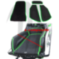 Kit Mat Lifter Bumps + Kick-tail,  SXR-800 ( Replacement  Origin mat black-green )